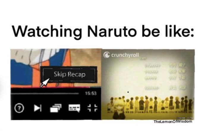 meme Naruto tentang flashback