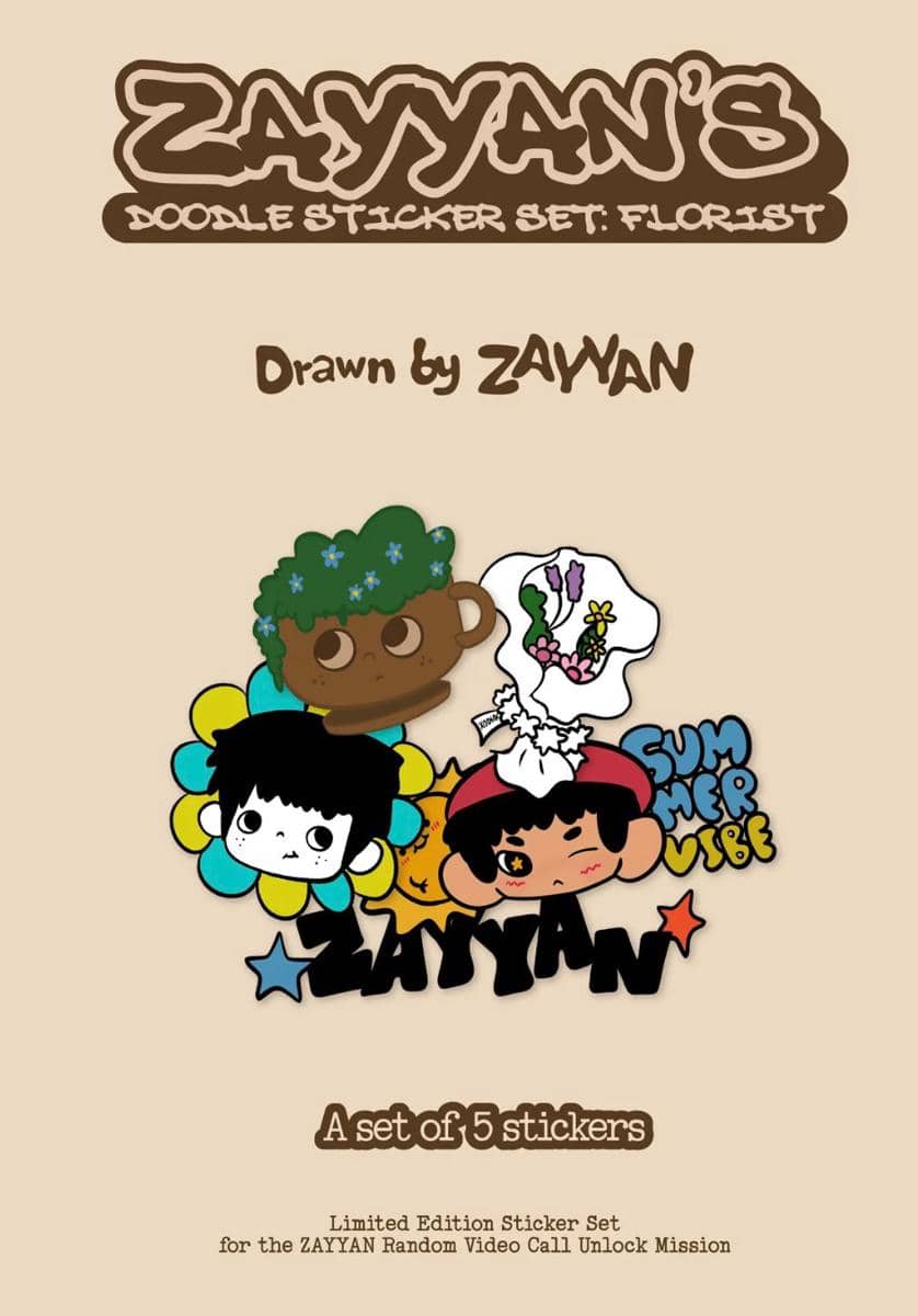 Zayyan's Doodle Sticker Set: Florist