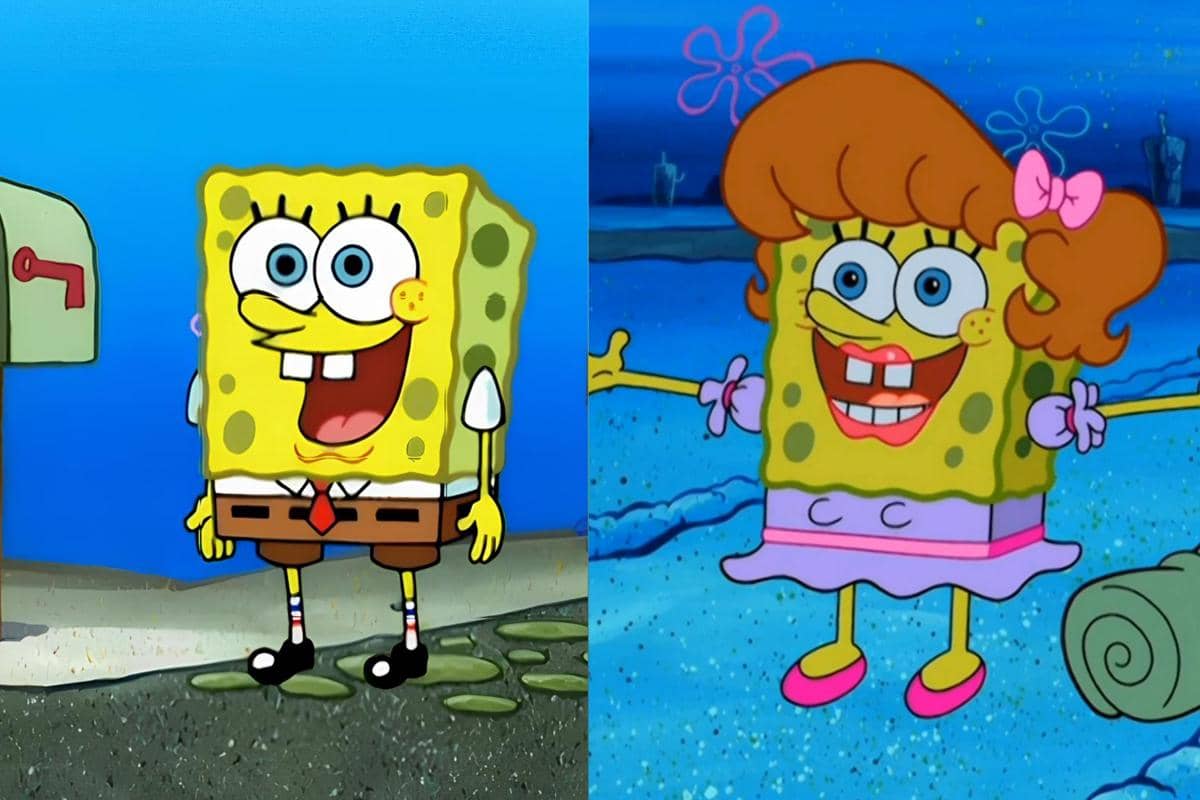 SpongeBob SquarePants dan Girly Teengirl punya ciri fisik yang mirip satu sama lain