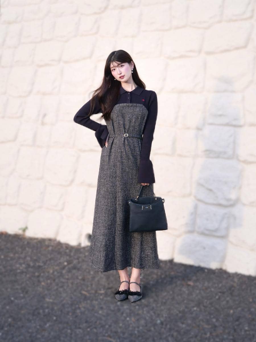 Kadowaki Reina tampil mengenakan dress dalam OOTD bergaya feminin pada unggahan Instagram pribadinya.