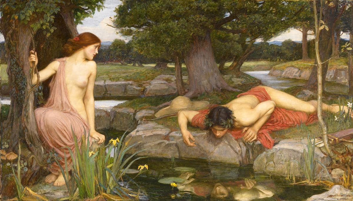 ilustrasi mitologi Narcissus