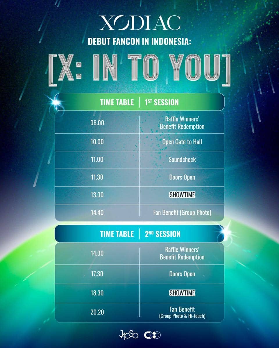 Grup K-pop XODIAC dalam materi promosi fancon “XODIAC DEBUT FANCON IN INDONESIA: [X: IN TO YOU]” di Jakarta.