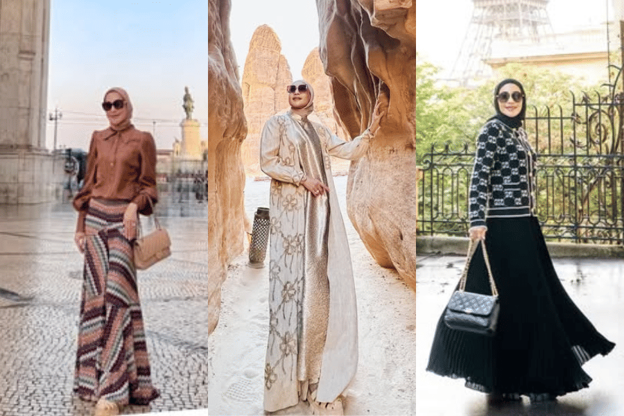 7 OOTD Erin Mantan Istri Andre Taulany Liburan Keliling Dunia