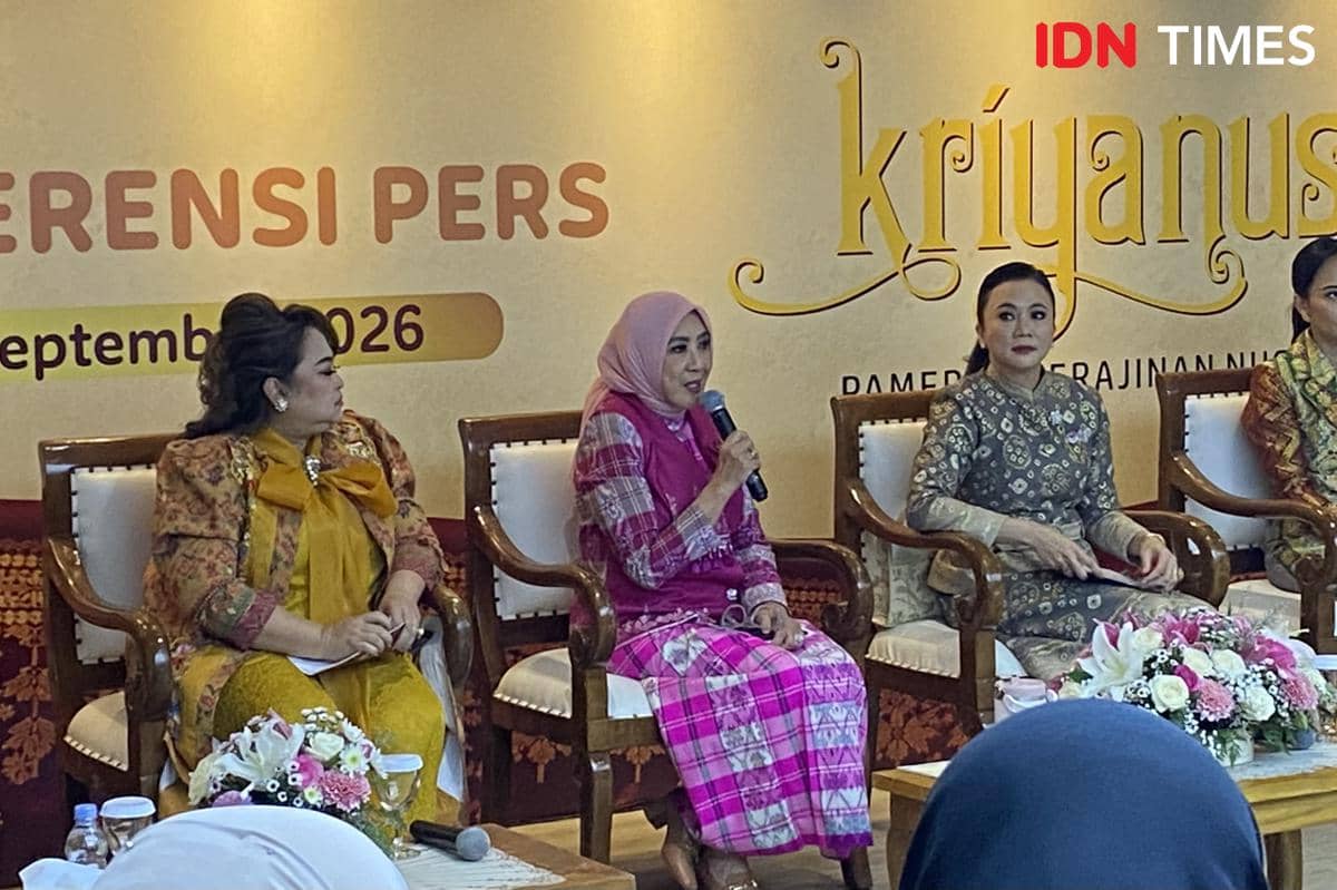 Ketua Harian Dekranas Tri Tito Karnavian berbicara dalam penjelasan mengenai Pameran Kerajinan Nusantara Kriyanusa 2026.