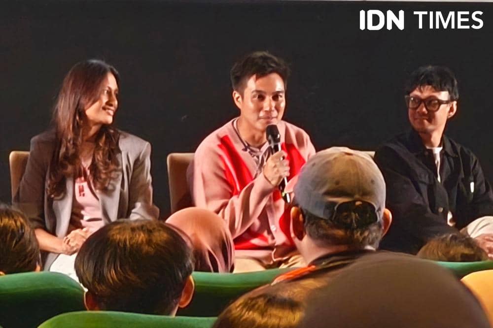 Potret Baim Wong saat press conference film Beautiful Pain di Jakarta, Kamis (17/9/2026) (IDN Times/Juan Dwi)