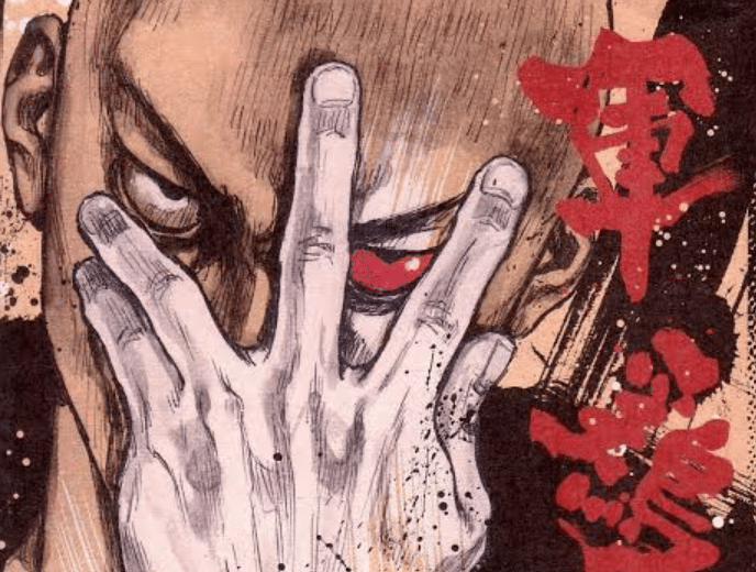 Visual terkait Shamo dengan kredit Dok. Izo Hashimoto, Akio Tanaka, dan Kodansha pada materi publikasi.