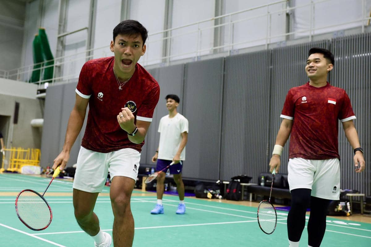 Muhammad Shohibul Fikri dan Leo Rolly Carnando dalam sesi latihan jelang Asian Games 2026 (dok.PP PBSI)