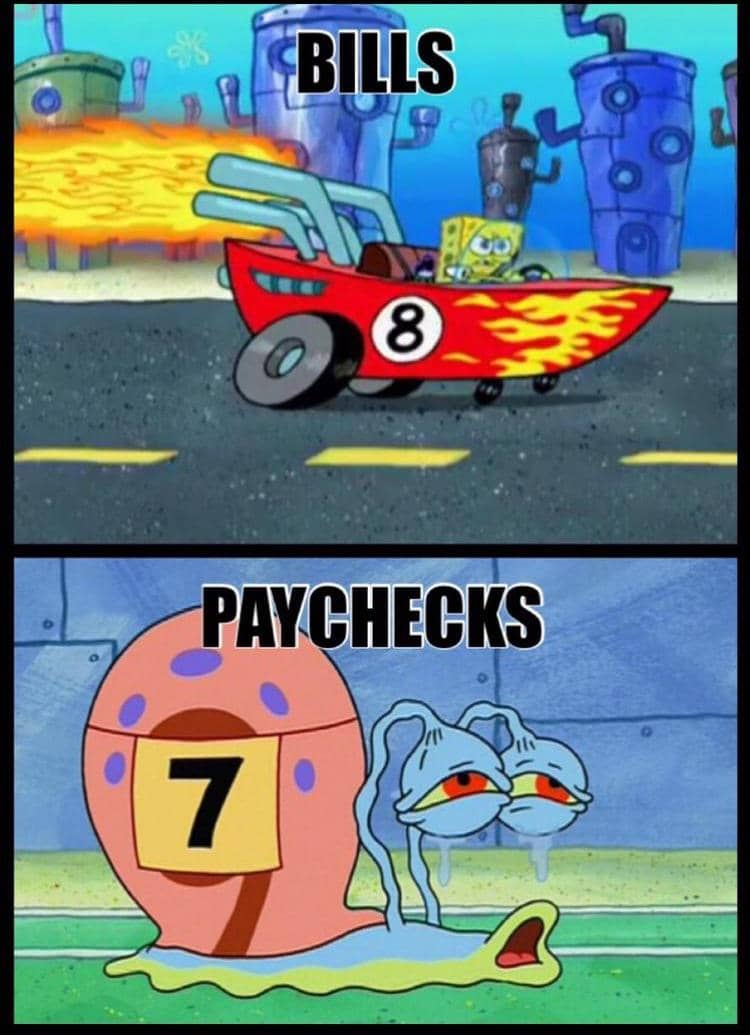 meme SpongeBob tentang tagihan
