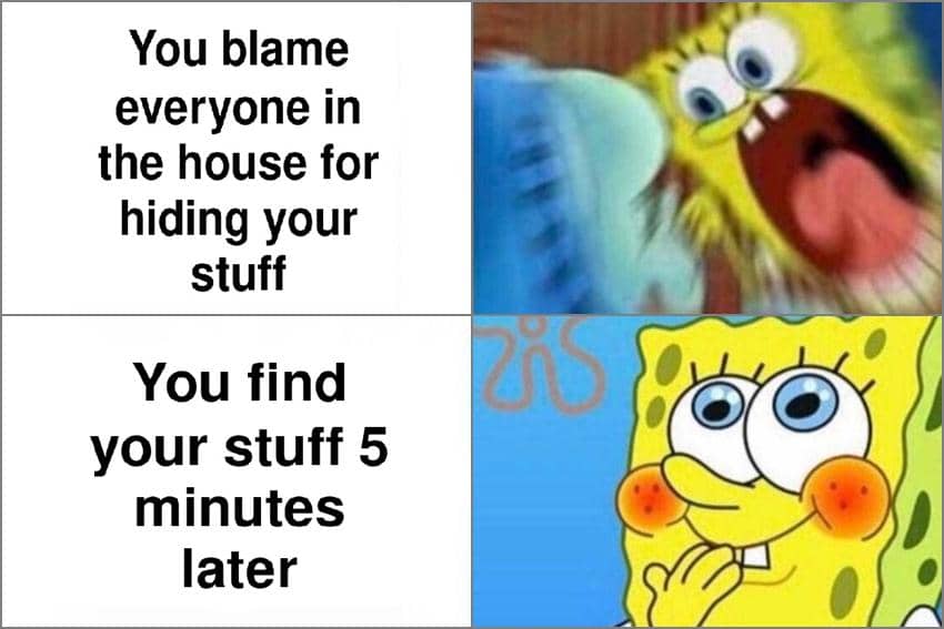 7 Meme SpongeBob tentang Mood, Gampang Berubah, ya!