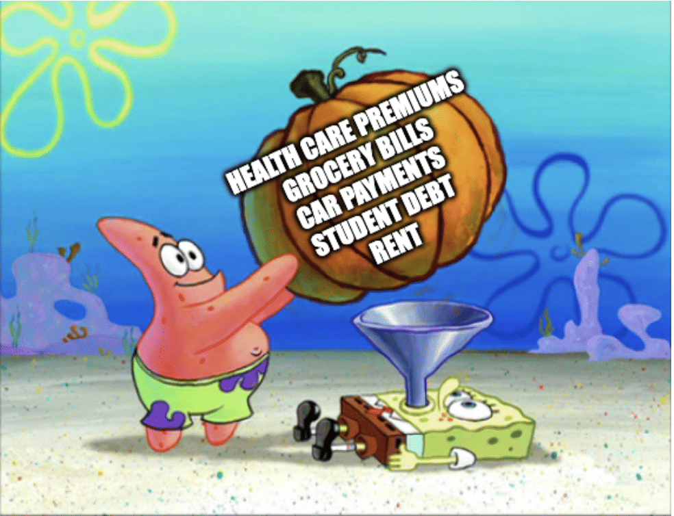 meme SpongeBob tentang tagihan