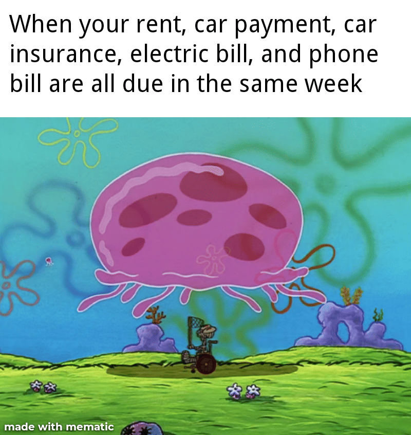 meme SpongeBob tentang tagihan