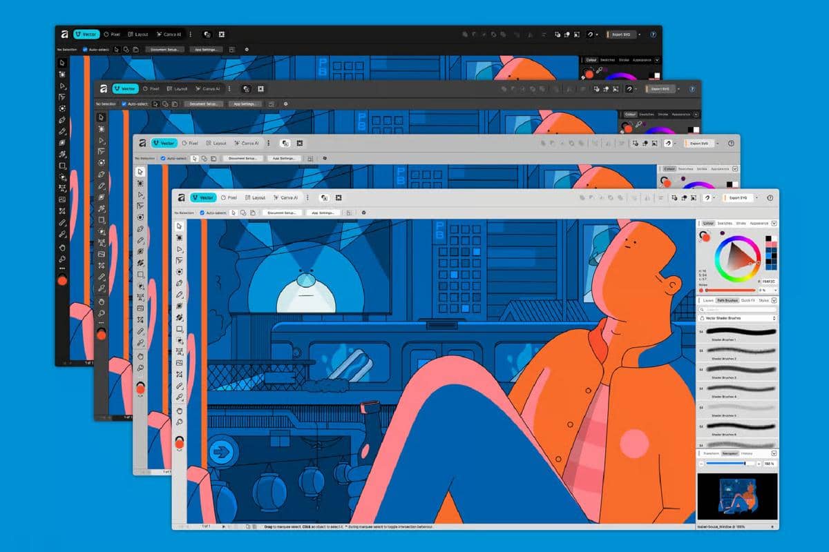 ilustrasi menggunakan software Affinity