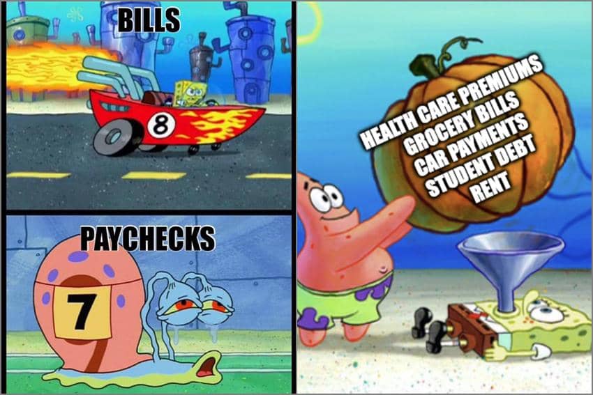 8 Meme SpongeBob tentang Tagihan, Bikin Kepala Pusing!