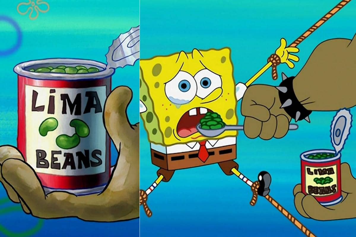 SpongeBob dicekoki produk Lima Beans secara paksa demi menghibur anak-anak