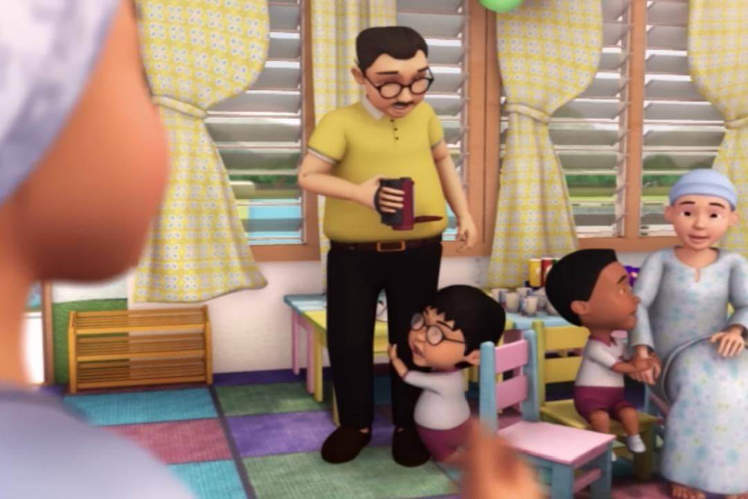 Azzarudin mengantar anaknya Ehsan di hari pertamanya bersekolah di Tadika Mesra