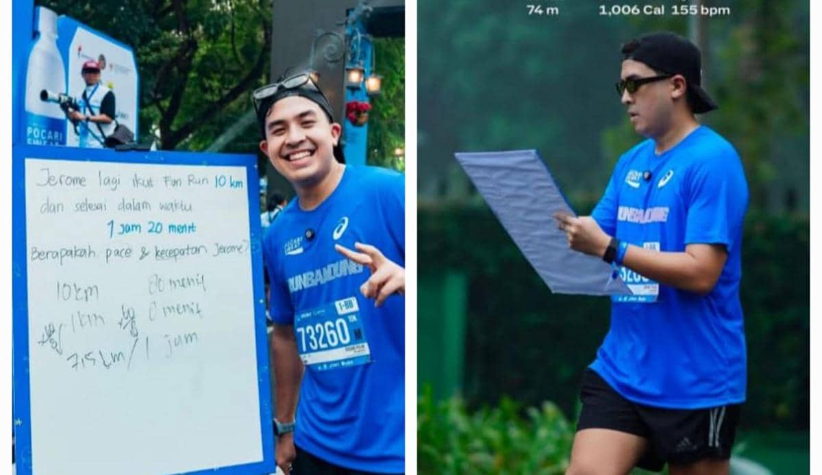 Jerome Polin Ikut Pocari Run 2026, Jawab Soal Matematika 1 Km 1 Soal