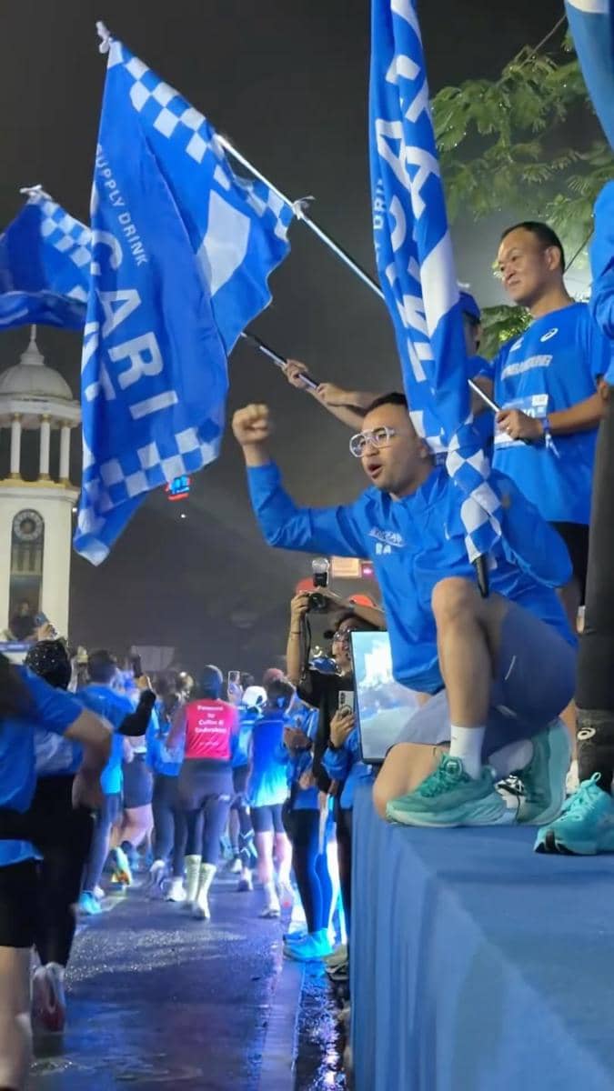 Sejumlah artis menghadiri Pocari Sweat Run Bandung 2026, sebagaimana diunggah akun Instagram Raffi Nagita.