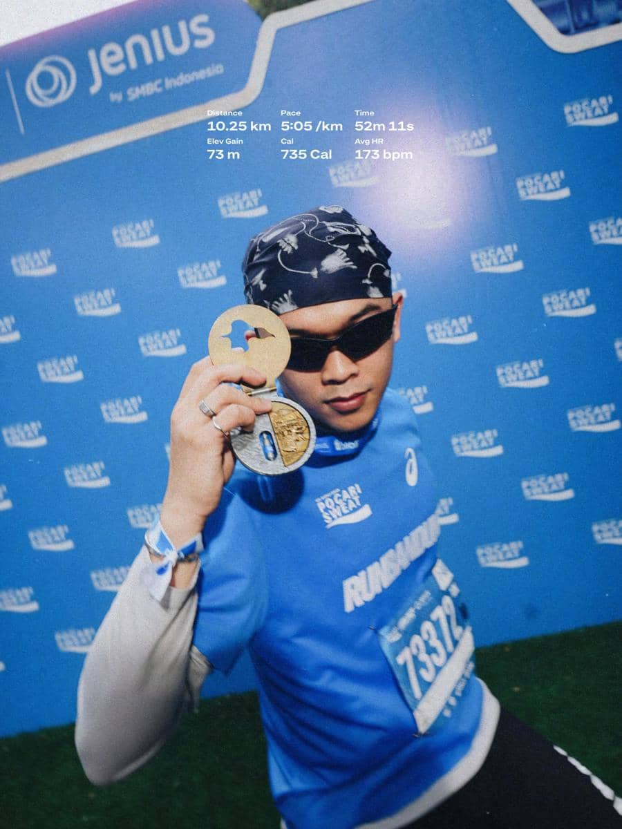 Sejumlah artis menghadiri acara Pocari Sweat Run Bandung 2026 dalam unggahan akun Instagram luqmanrv.