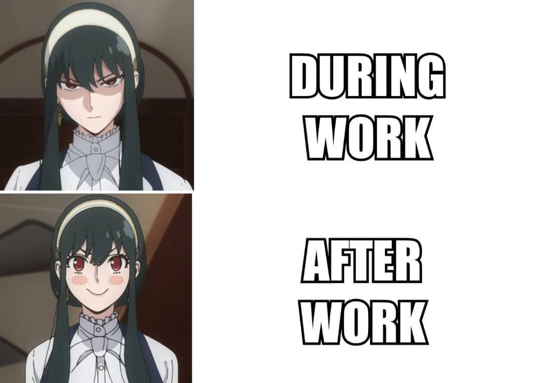 Meme anime tentang perubahan mood dengan ekspresi karakter yang menggambarkan suasana hati secara humoris.