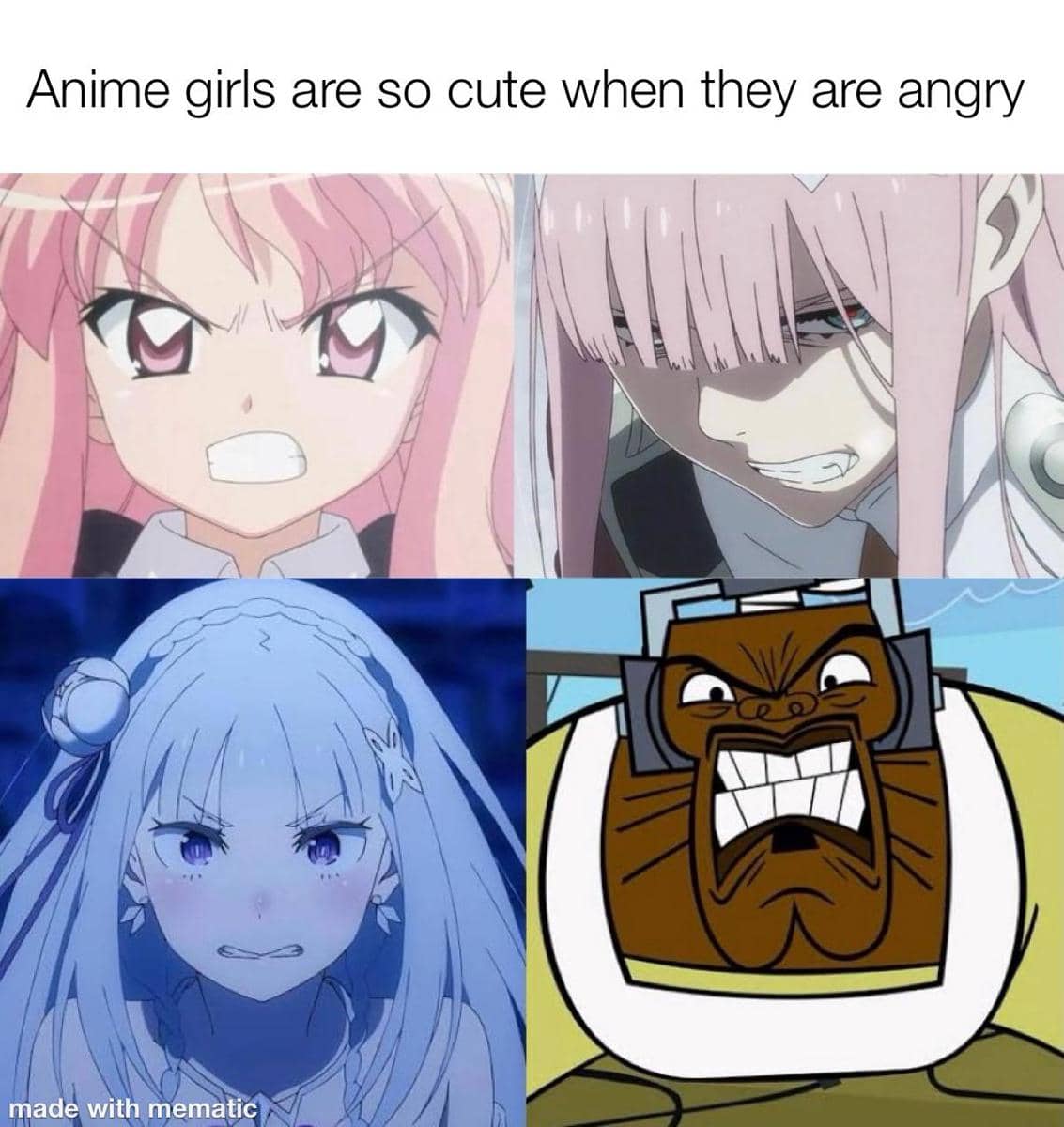 Meme anime tentang perubahan mood, menampilkan karakter berwajah ekspresif dalam beberapa panel bergaya komik.