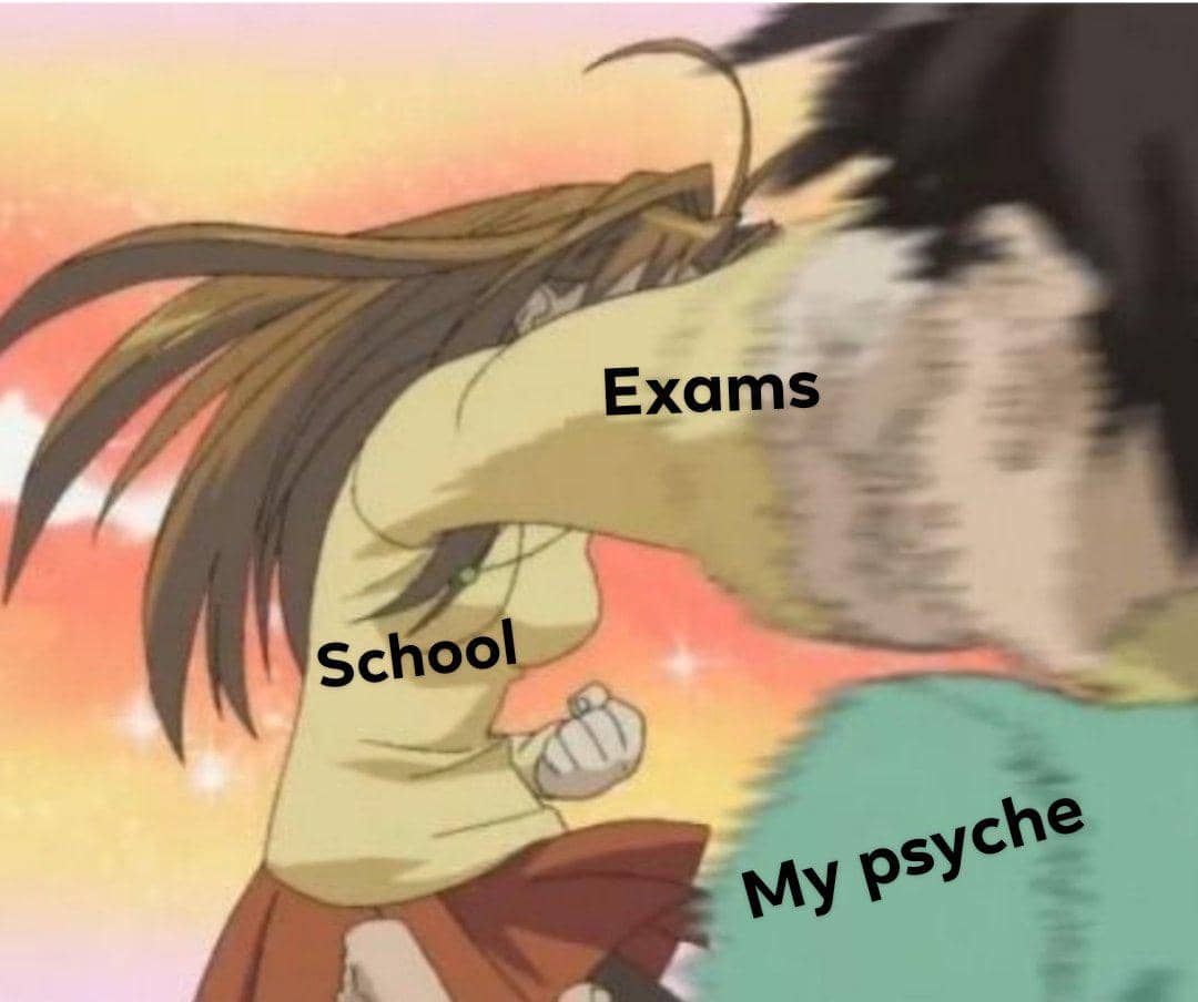 Meme anime tentang mood dengan karakter bergaya animasi Jepang yang menggambarkan perubahan suasana hati.