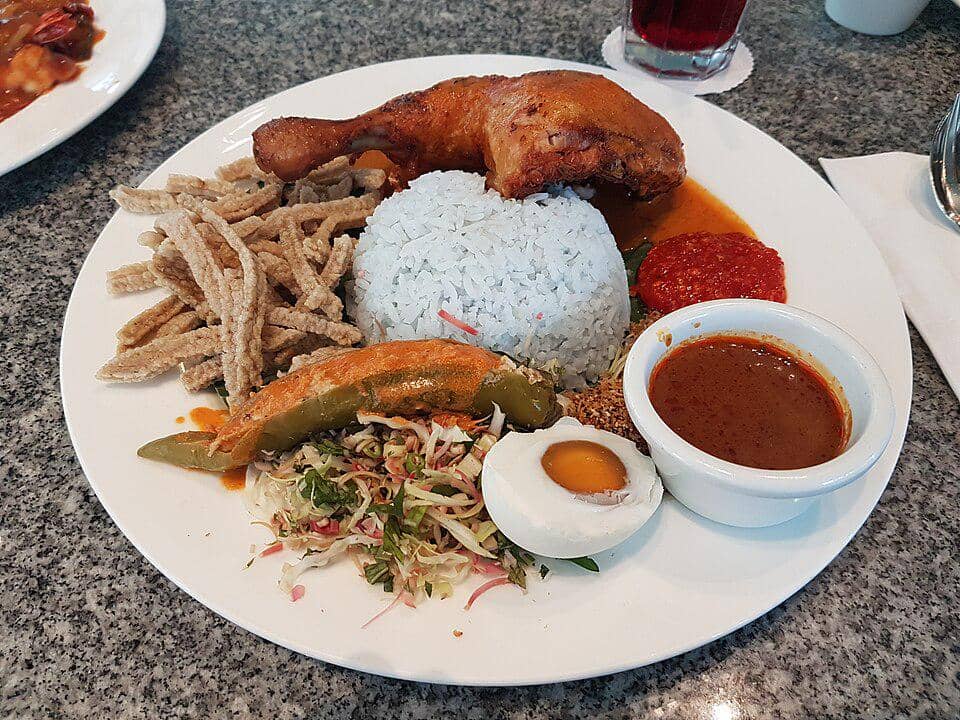 ilustrasi nasi kerabu 