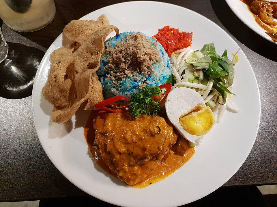 ilustrasi nasi kerabu 