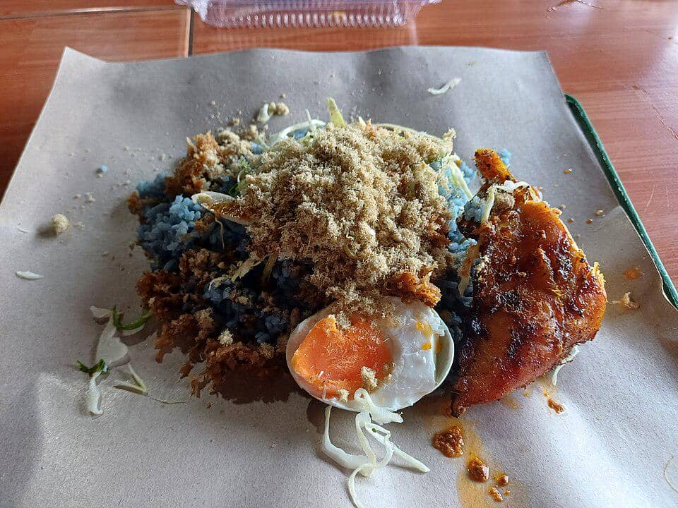 ilustrasi nasi kerabu 