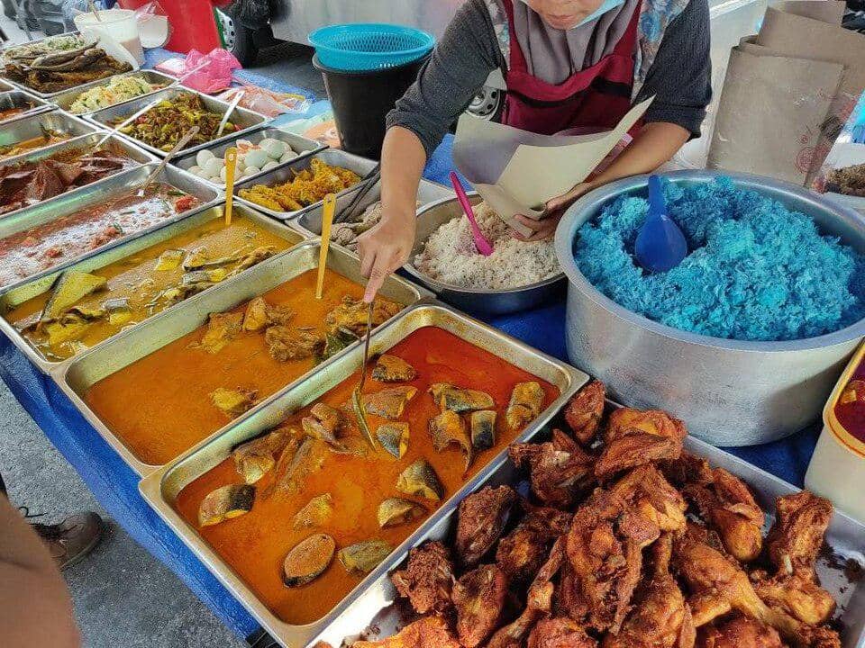 ilustrasi nasi kerabu 