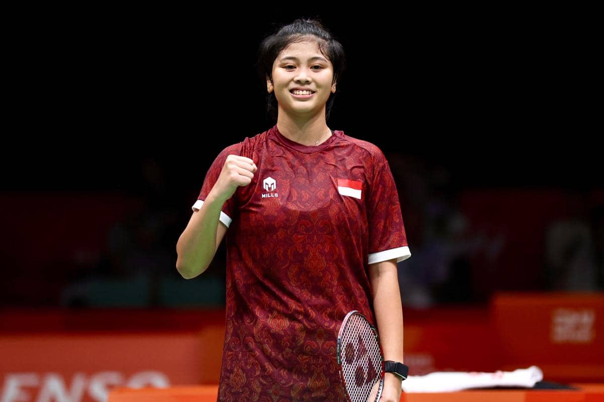 Thalita Ramadhani Wiryawan menjalani partai ketiga babak 16 besar nomor beregu putri Asian Games 2026 (dok.PP PBSI)