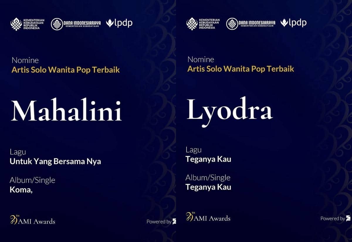 Unggahan Instagram AMI Awards yang memuat informasi tentang daftar nominasi untuk ajang AMI Awards 2026.