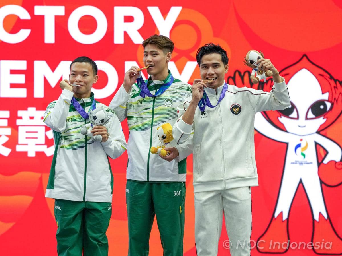 Medali perunggu Asian Games 2026 Aichi-Nagoya untuk Indonesia yang dipersembahkan oleh Seraf Naro Siregar dari cabang olahraga Wushu nomor M