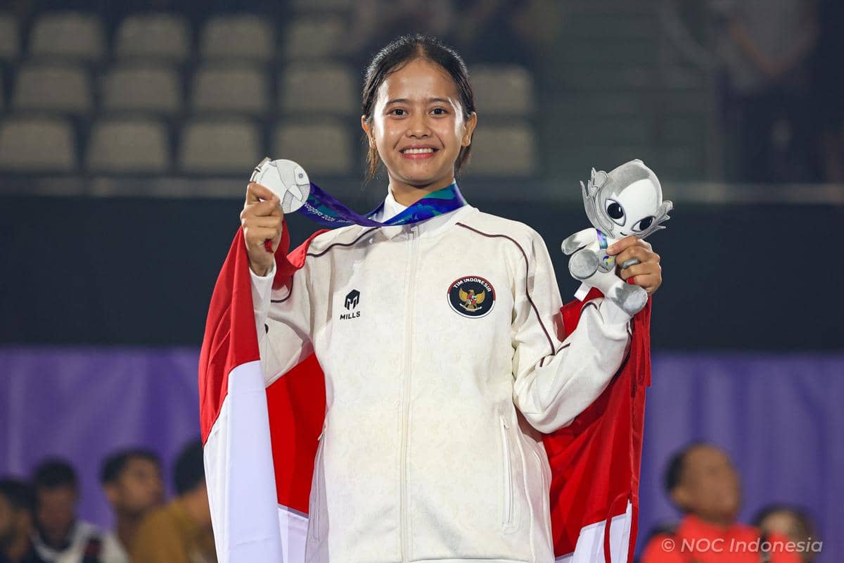 Medali perak Asian Games 2026 Aichi-Nagoya pertama Indonesia yang dipersembahkan oleh Sumaya dari nomor tunggal putri Teqball (dok.NOC Indon