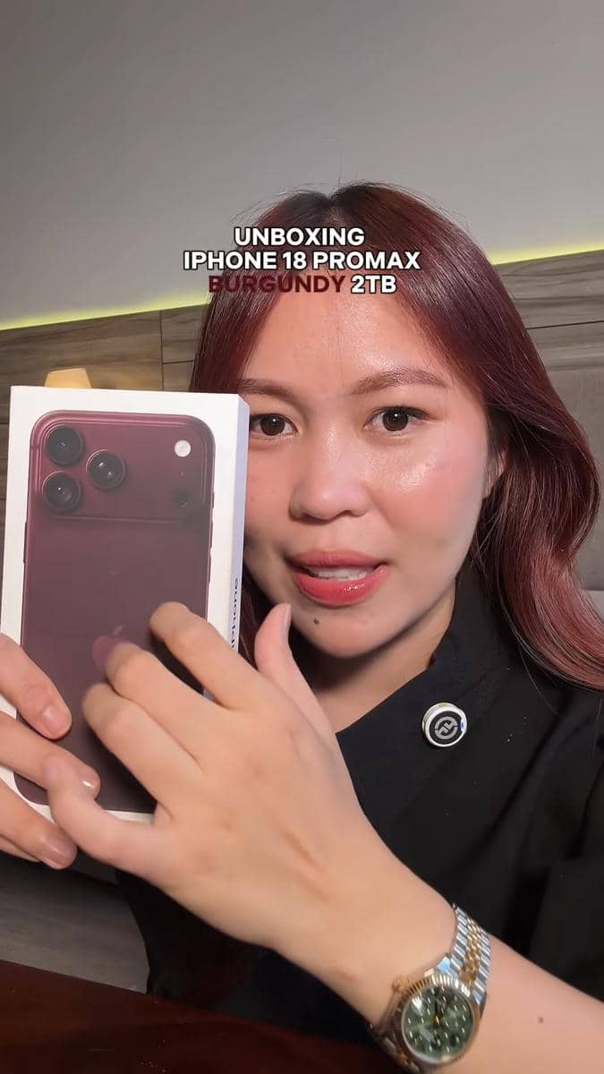 Tangkapan layar unggahan Instagram Melvina Husyanti tentang artis yang disebut telah memiliki iPhone 18.