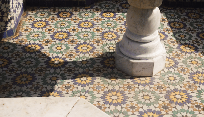 ilustrasi lantai mosaic tile