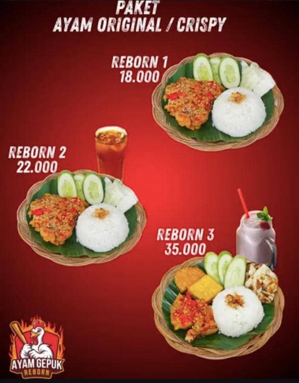 beberapa menu di Ayam Gepuk Reborn - Alam Sutera (instagram.com/ayamgepukreborn)