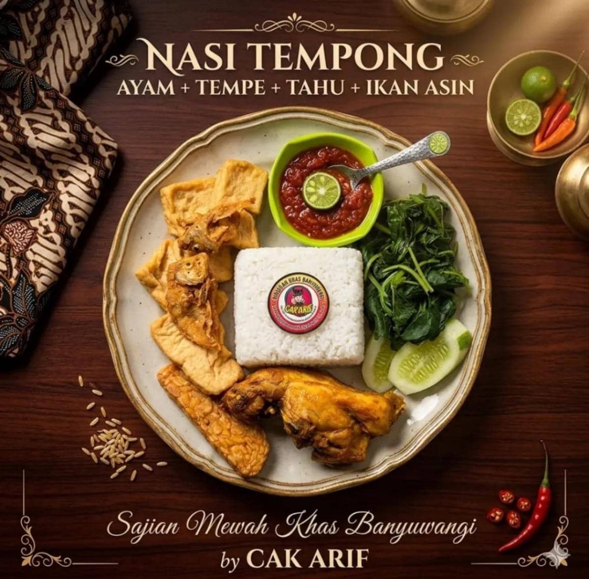 nasi tempong Masakan Khas Banyuwangi Cak Arif