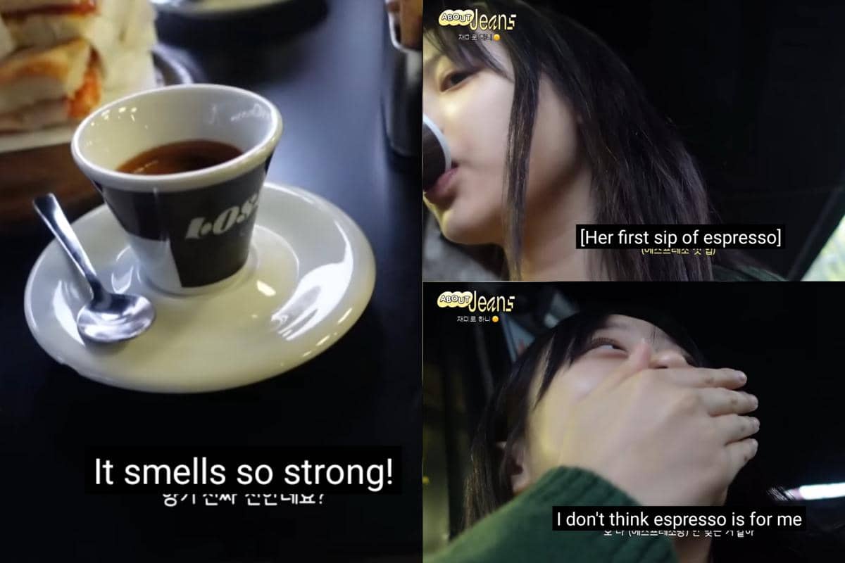 Hanni NewJeans tampak kurang suka dengan kopi espresso