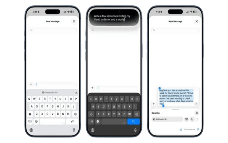 fitur tulis dengan Siri