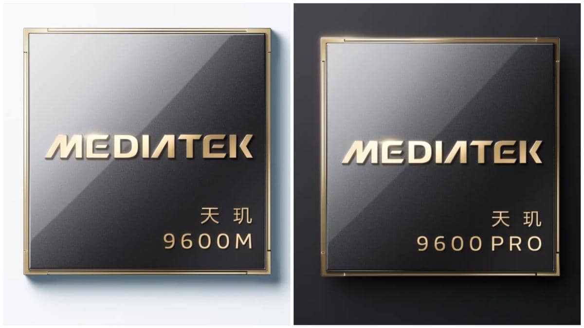 ilustrasi CPU MediaTek Dimensity 9600M (kiri) dan Dimensity 9600 Pro (kanan)