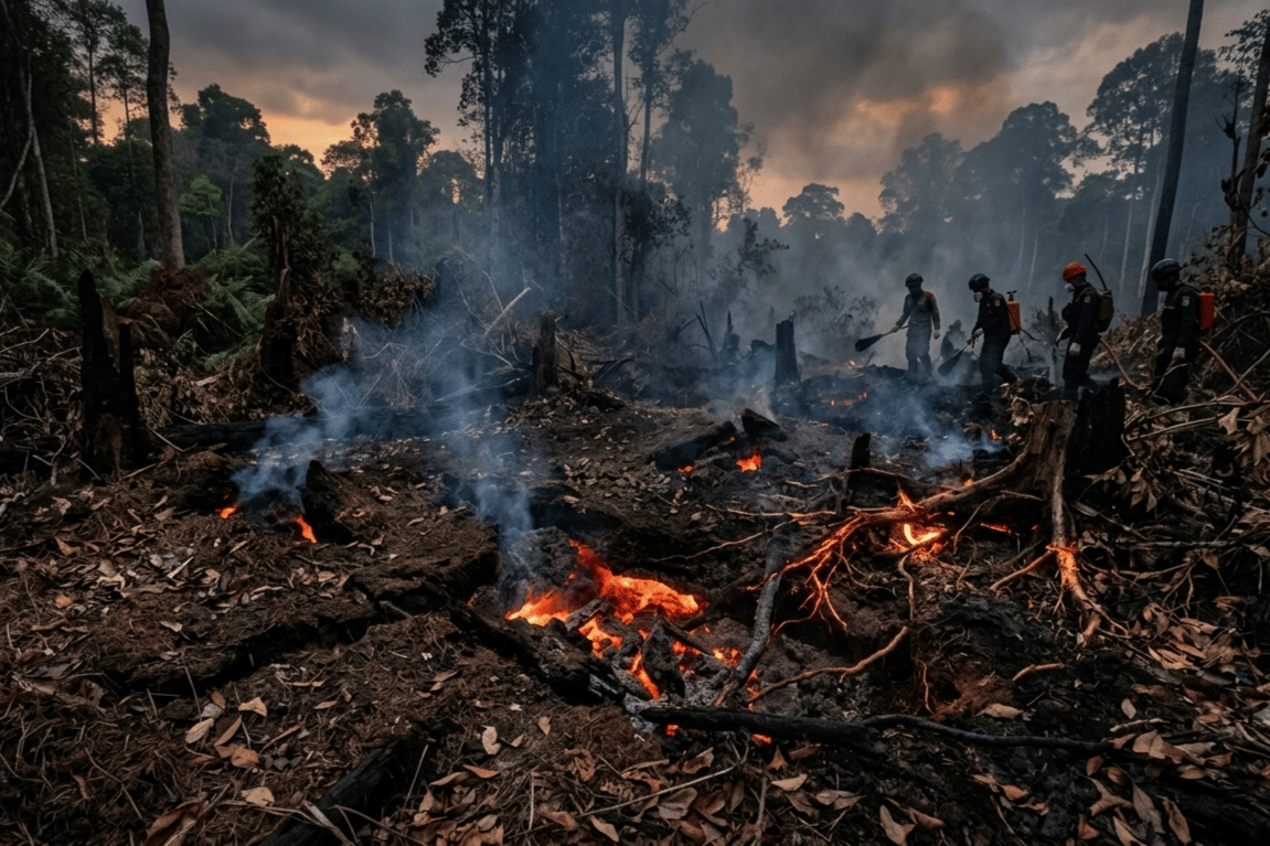 Api Zombie penyebab kebakaran di Kalimantan sulit padam