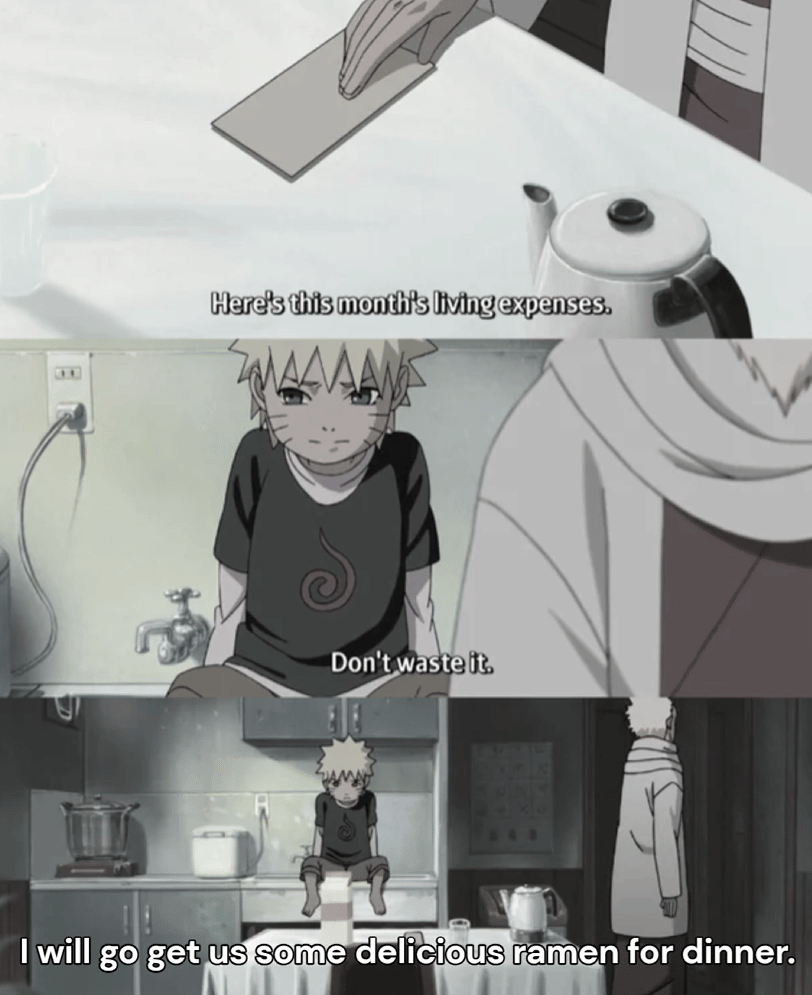 meme Naruto tentang makan malam