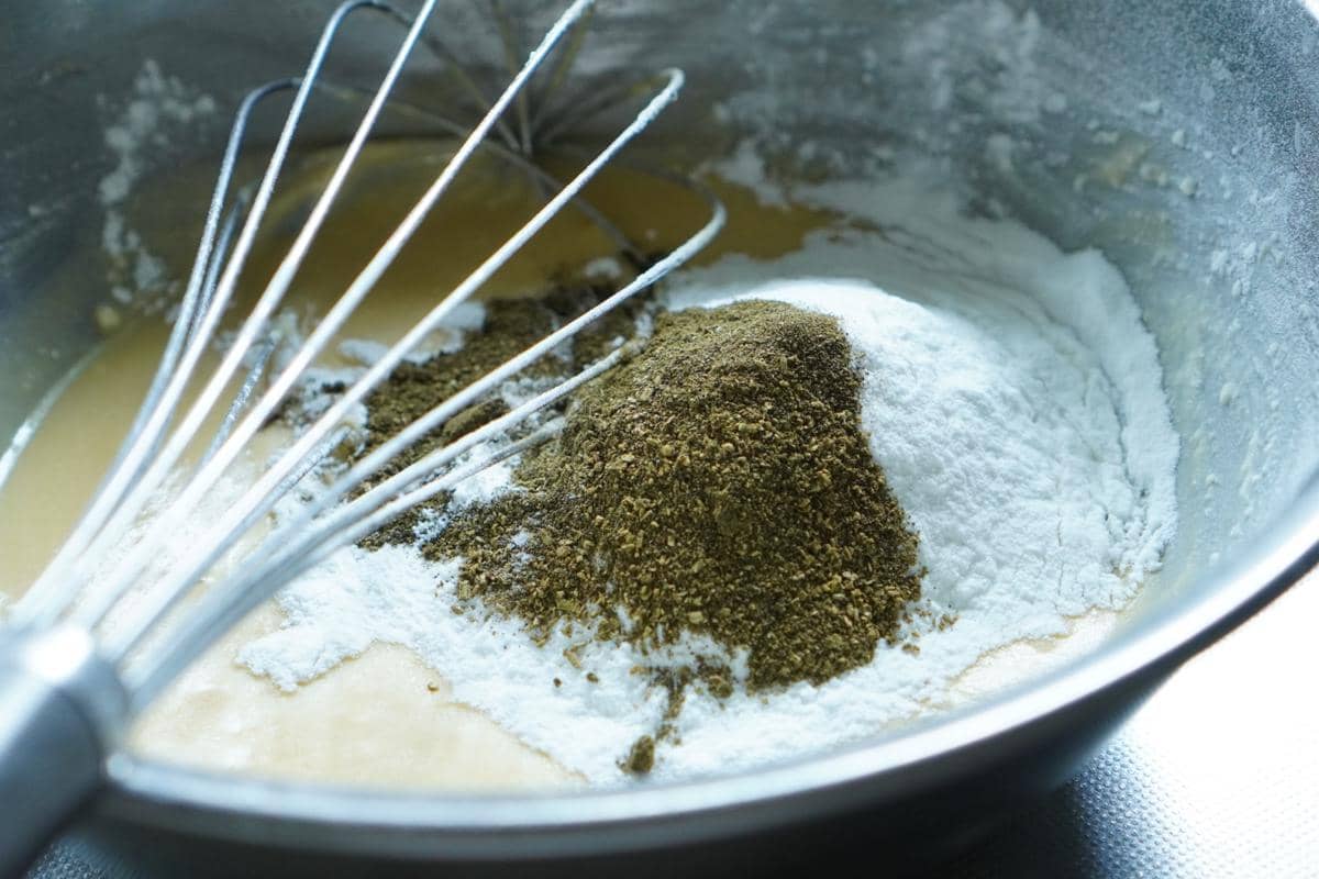 Potret hojicha dan bahan kue lainnya