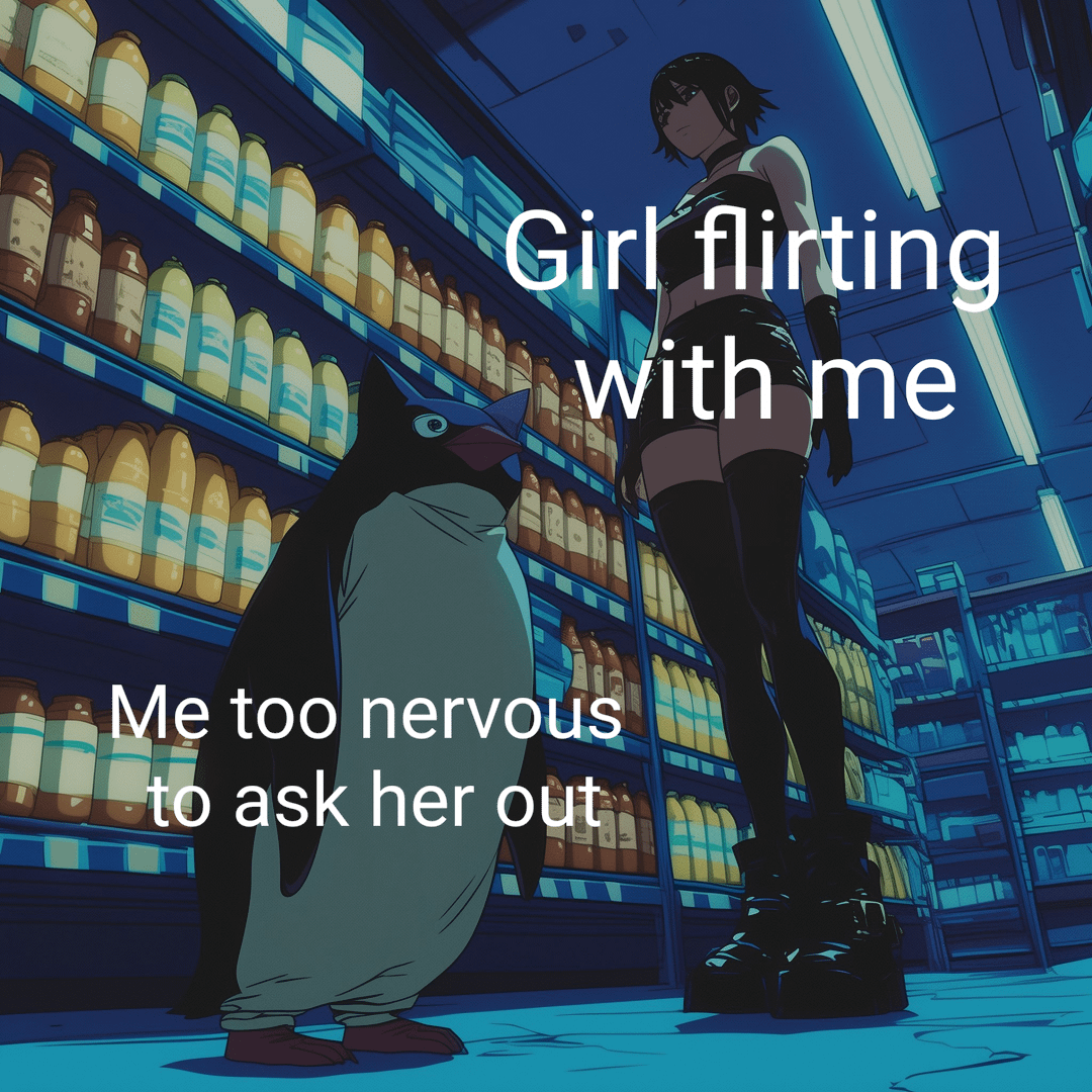 meme anime tentang perasaan gugup