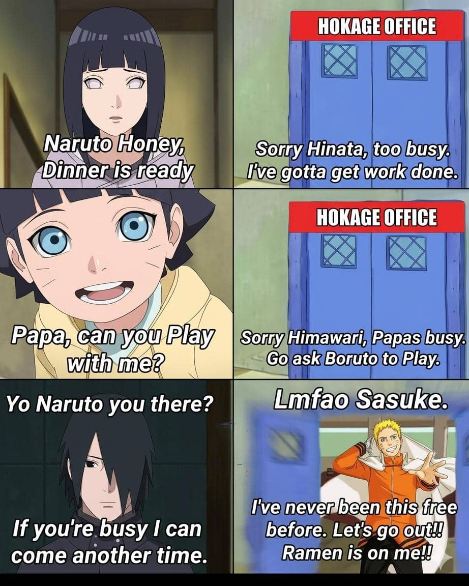 meme Naruto tentang makan malam