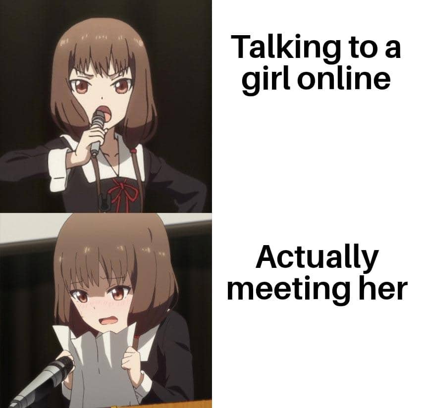 meme anime tentang perasaan gugup