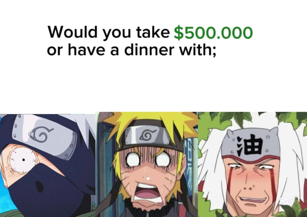 meme Naruto tentang makan malam