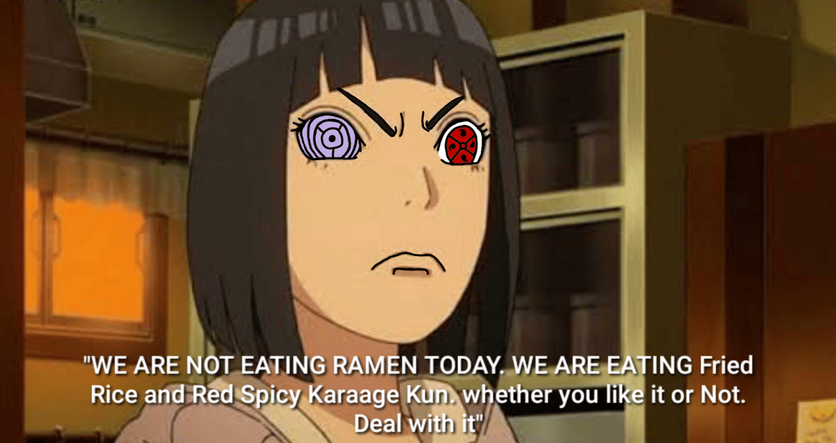 meme Naruto tentang makan malam