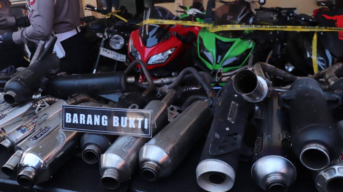 Polresta Denpasar Sita 78 Unit Knalpot Brong dalam Sebulan