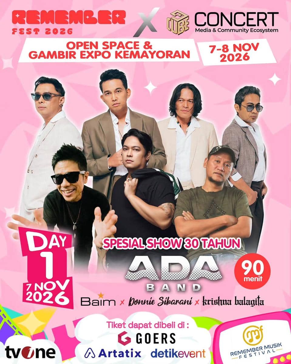 Visual promosi Remember Fest x Cube Concert 2026 yang diunggah melalui akun Instagram Remember Fest.